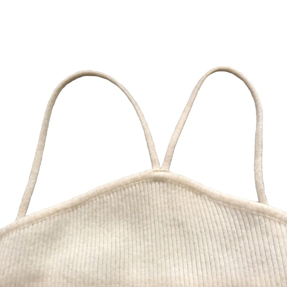 Middletone Cream Ribbed Knit Cut-out Shoulder Top - Picture 6 of 10